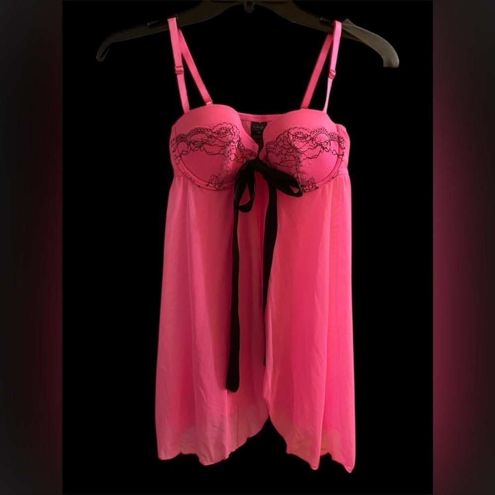Smart & Sexy Pink Chemise with Ribbon Detail